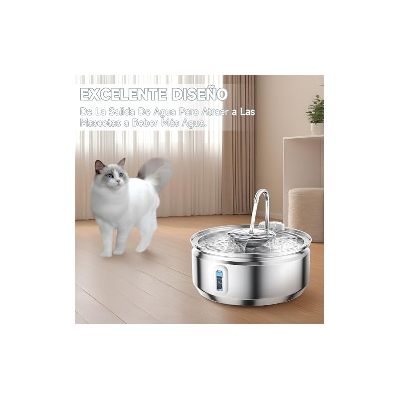 JUHANI Fuente de Agua para Gato, 3.2L Bebedero para Gato