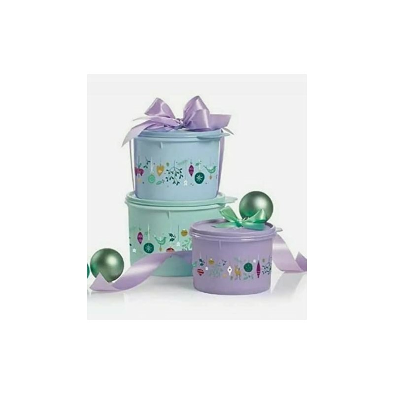 3 Pc Holiday Stacking Canister Set ~RARE~