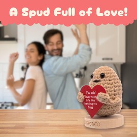 Romantic Gift for Girlfriend - Knitted Crochet Potato with 30 Replaceable Love Notes - Fun Romantic Gift Idea for Girlfriend Wife Couples - Christma Stocking Stuffers for Women