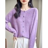 Chanyarn Women's Crew Neck 100% Merino Wool Cardigans 2024 Spring