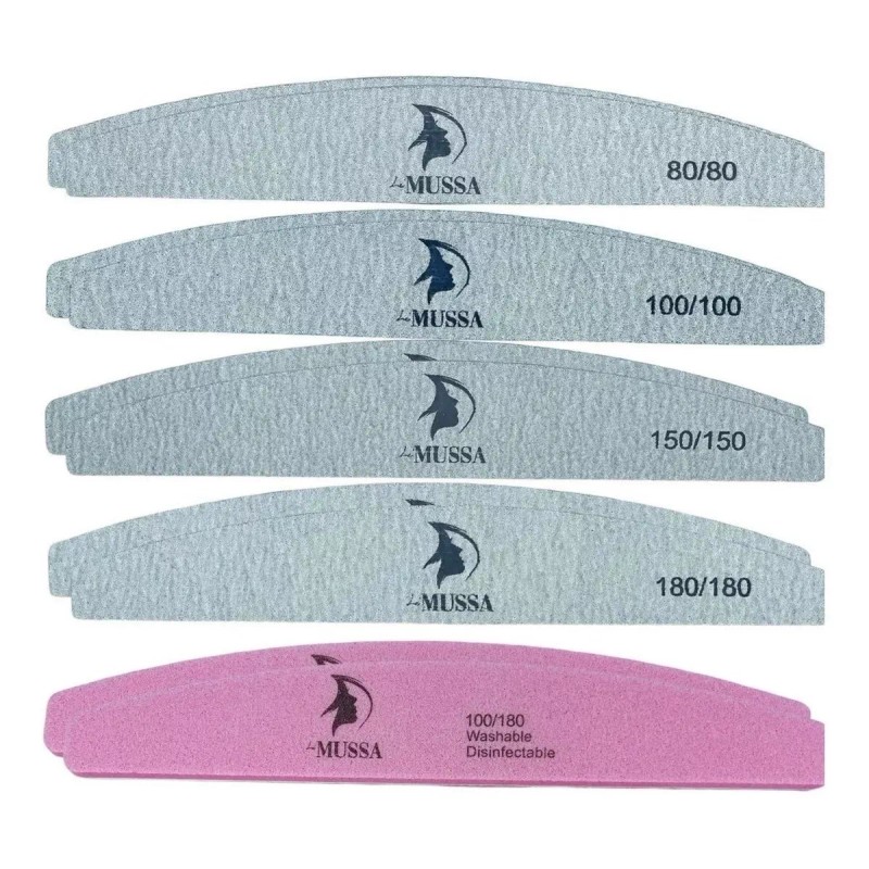 Mussa Paquete De 10 Limas Sponge 80/100/150/180 Para Uñas Mussa