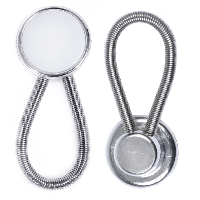 Comfy Clothiers Collar Extender 5-pack - White Metal/Elastic Button Extenders