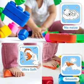 Far far land -Super Soft Building Blocks for Toddlers Ages 1-3 Years– Teaches & Enhances Creativity and Fine Motor Skills- STEM Building Set - 42 Pieces