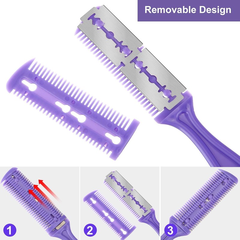 KIPTVO Double Sided Hair Cutting Razor Comb, Professional Hair Razor