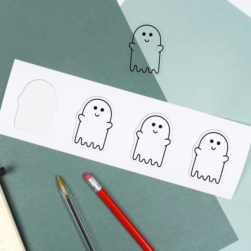 'Cute Ghost' Clear Sticker Decal – Waterproof Film for Windows,