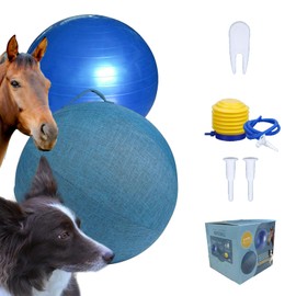 Dawpet 25" Herding Ball for Dogs Horse Ball & Ball Cover Ball for Horses Large with Hand Pump for Play Herding Ball Herding Ball for Dogs Horse Toys for Horses Stall, Blue