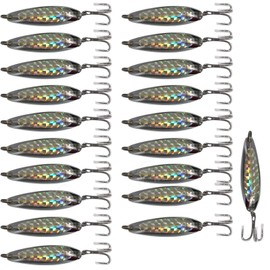20pcs Fish WOW!® 3/4oz Fishing Spoon with a Treble Hook Fish Jigging Casting Lure Baits - Silver Tape