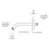 OFFO Shower Arm with Flange, 10 in Brushed Nickel Wall