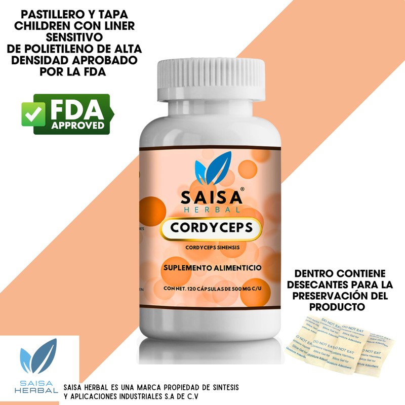 Cordyceps Adaptogeno Premium Con 120 Cápsulas Saisa Herbal