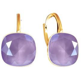 Earrings 925 Silver Austrian Zirconia - 24 Carat Gold-Plated Jewellery for Women and Girls - Drop Earrings Ideal for Gifts for Women, Sterling Silver, Cubic Zirconia