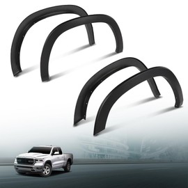 LQI Fender Flares 4PCS Compatible with Dodge Ram 1500 2019-2024, Not Fit 1500 Classic & Rebel & TRX Models Factory Style Smooth Black