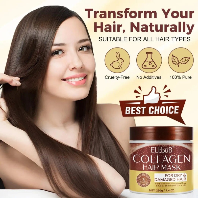 Mascarilla Colágeno Tratamiento Cabello Seco Dañado Repara