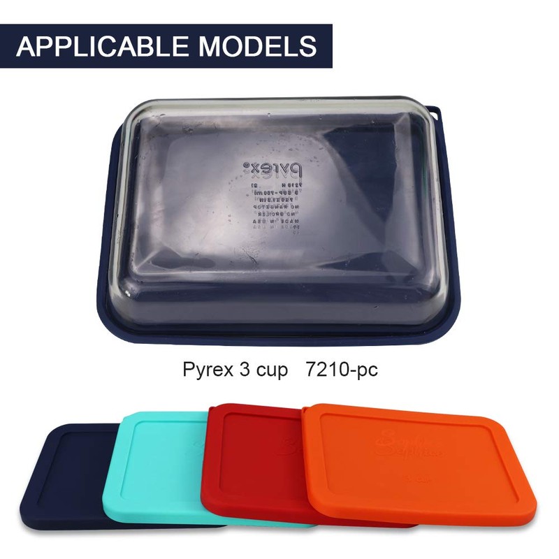 Sophico 3 Cup Rectangle Silicone Storage Cover Lids Replacement for