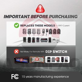 2X Genie Overhead Door Garage Door Opener Remote Replacement G3T-R G3T-BX G3T-A O3T-BX, 3-Year-Warranty