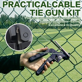 BCJCLTS Heavy Duty 304 Stainless Steel Cable Tie Gun Kit With 300pcs Uv Resistant Metal Zip Ties, Adjustable Fastening Cutting Tie Tool Sets，for Chainlink Fence,Exhaust Pipe, Chicken Coop, Farm Use.