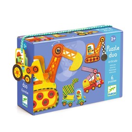 Djeco Articulated Vehicles Duo Puzzle (6 Puzzles/12 Pieces) by Djeco