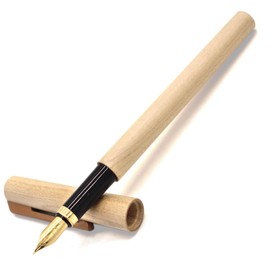 4betterdays.com NATURlich leben! Elegant Writing Set - Fountain Pen/Fountain Pen/Fountain Pen with Ink Converter and Maple Wood Case - Nib Size M - Handmade in Germany