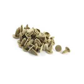 INFINAUTO 50pcs 6mm Hole Beige Push Plastic Rivets Fastener Door Trim Panel Clip Stylish Design