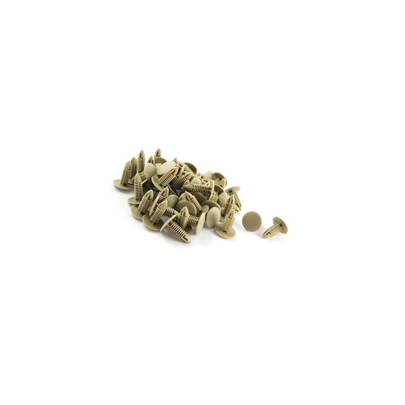 INFINAUTO 50pcs 6mm Hole Beige Push Plastic Rivets Fastener Door