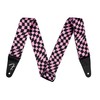 Fender Wavy Checkerboard Polyester Strap - Pink