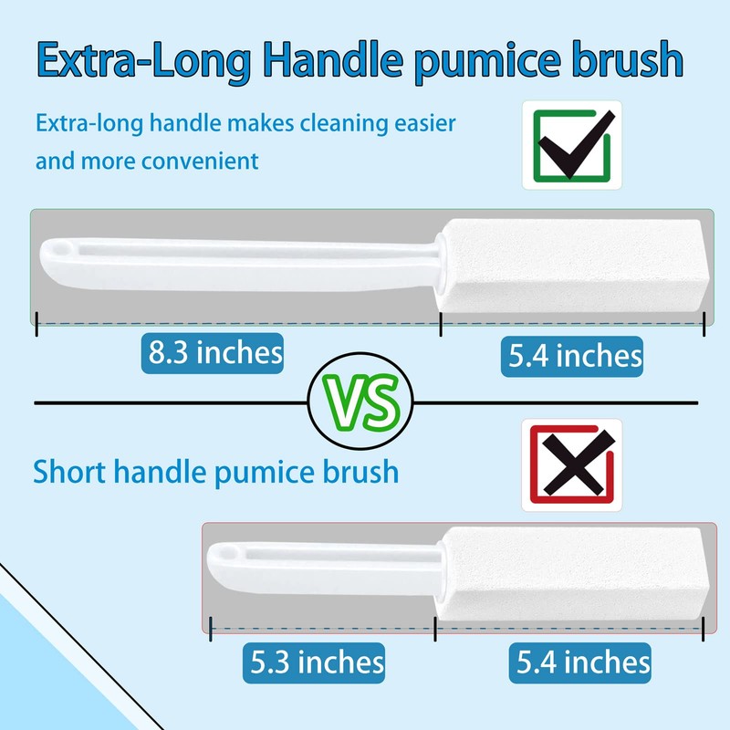 2 Pack Pumice Stone for Toilet Cleaning, Extra Long Handle