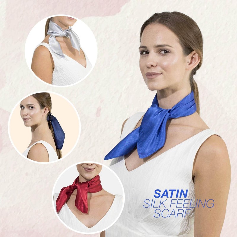 Basic Sense Small Plain Satin Square Scarf For Wedding Party