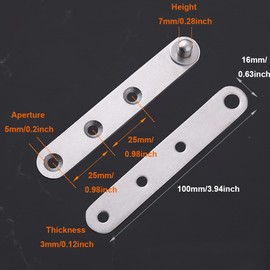 360 Degree Door Pivot Hinge, 57mm x 16mm Stainless Steel Rotation Hidden Door Centre Shaft Pivot Hinges, Heavy Duty Concealed Rotating Door Hinge (99MM)