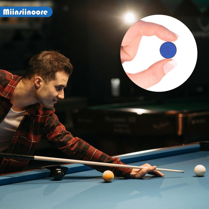 50 Pieces 10mm ＆12mm Pool Cue Tips, Leather Snooker Pool