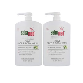 Sebamed Olive Face & Body Wash With Pump Skin pH 5.5 Ultra Mild Dermatologist Recommended for Sensitive and Delicate Skin 33.8 Fluid Ounces (1 Liter) 2 Pack
