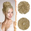 BARSDAR 2 PCS Messy Bun Hair Pieces - Elastic Blonde