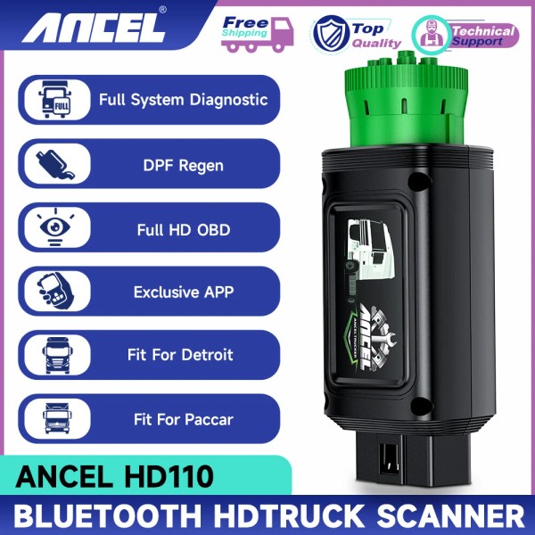 ANCEL HD110 OBD2 Scanner Full System Diesel Diagnostic Tool DPF