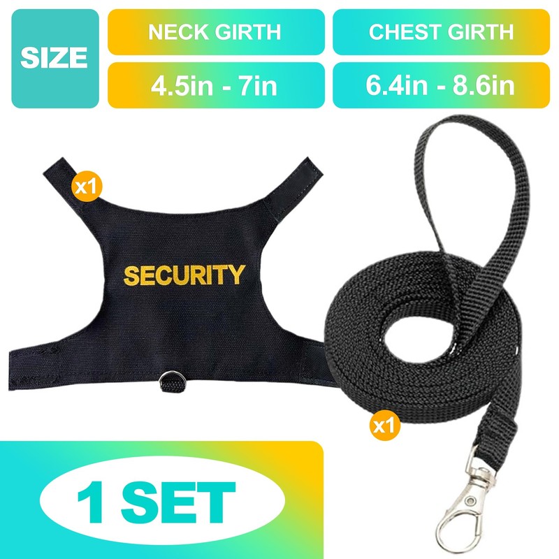 KornaDoz Escape Proof Adjustable Bearded Dragon Leash and Harness Set,