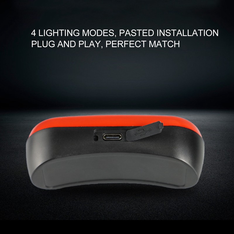 Motorcycle Helmet Tail Warning Light 4 Lighting Modes IPX6 Waterproof