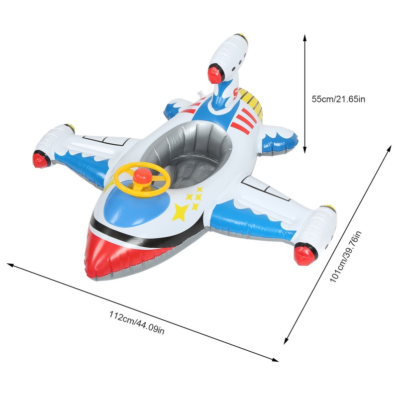 Inflatable Airplane Swimming Ring Inflated Plane Swim Float Seat with