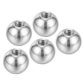 PATIKIL M6x15mm Ball Nuts Knob, 5 Pack Female Thread 304 Stainless Steel Round Blind Hole Screw Cap Cover for Lighting Machinery DIY Decoration, Silver