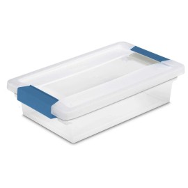 Sterilite Small Clear Storage Box with Lid Portable Organizer for RV Camping and Kitchen