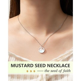 Eryuor Teen Girl Trendy Stuff Mustard Seed Necklace Jewelry Birthday Baptism Confirmation Valentines Easter Gifts for 10 12 14 16 Kids Religious Faith Christian Women