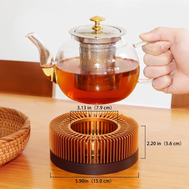 Teapot Warmer, JUKFITA Durable Tea Warmer for Heating Tea, Coffee,