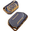 OVIOBOER for Jeep Key Fob Cover with Keychain Black Soft