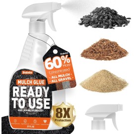 Shabebe Mulch Glue with Sprayer -Ready to Use Binder for Landscaping, 27OZ, Clear