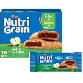 Nutri-Grain Breakfast Bars, Made with 10g Whole Grains, Snacks, Apple Cinnamon, 20.8oz Box, 16 Count (Pack of 3)