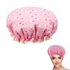 Shower Cap Elastic Band Double Layer Waterproof Bath Caps Reusable