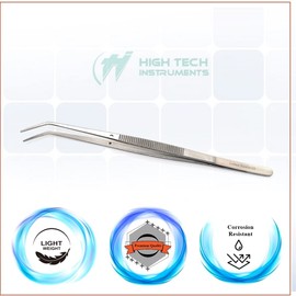 6 Dental College Pliers Serrated Tip Tweezers, for Professional Use Surgical Dental Forceps Diagnostic Dental Tool with Grooved Handle Surface - Made of Stainless Steel for Oral Care with Angled Beak