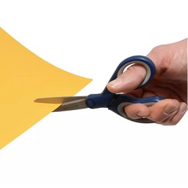 Heavy Duty Scissors and Box Cutter Set, 4 Pieces, 7" and 8" Straight Handles, Titanium Bonded Blades