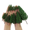 52pcs Model Pine Trees Green Pines Plastic for Forest HO