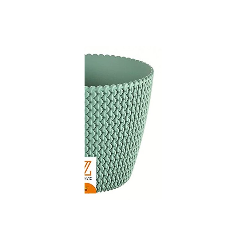 Zanvic Flowerpot splofy 2, Effect Knitted Fabric, 16 cm, Mint,