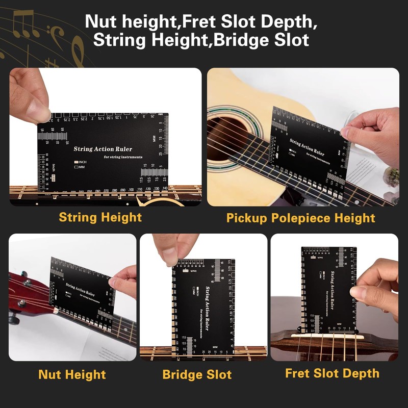String Action Gauge , Guitar String Height Ruler ,Guitar Set