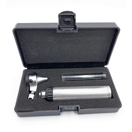 MuskalMed Compact Fiber Optic Otoscope with 10 Tips & Metal Body