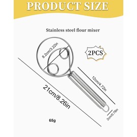 BNREOZA Pack of 2 Flour Tenderizer, Dough Mixer, Pasta Beater, for Perfect Dough, High-Quality Dough Knocker as Bread Baking Accessories, Bread Baking Accessories
