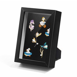 Black Lapel Pin Display Case, 4x6 Shadow Box Frame for Walls and Desktops,Shadow Box for Pins, Enamel Pin Display Frame（Black，4X6 1 Pack）
